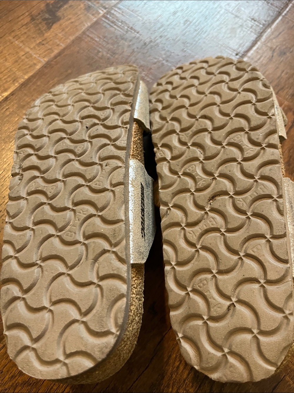 Birkenstock Metallic Taupe Two-Strap Sandals - Picture 4 of 4